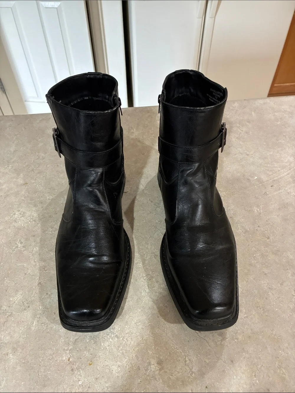 Black Men's Leather  Boots